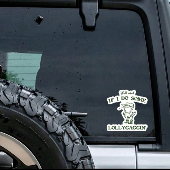 Green and white southern frog sticker car jeep bike cup electronic decor - Picture 7 of 7